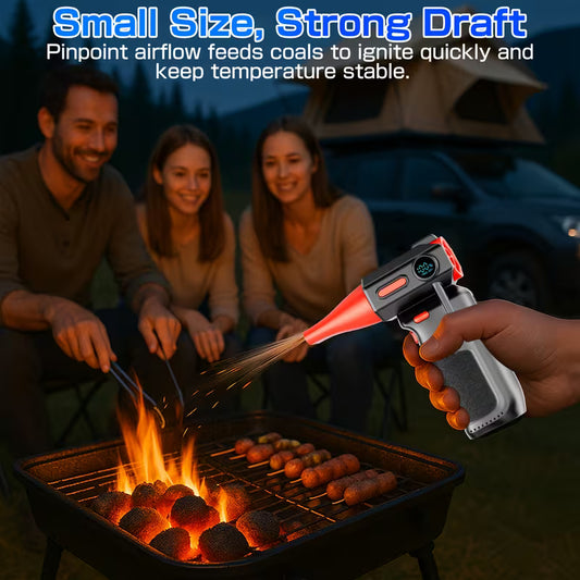 Turbo Sladdlös Blåsare 9000000RPH – Snö-, Löv- & Dammblås, Typ-C, 3 Växlar, Portabel & Kraftfull för Bil, Dator & Camping