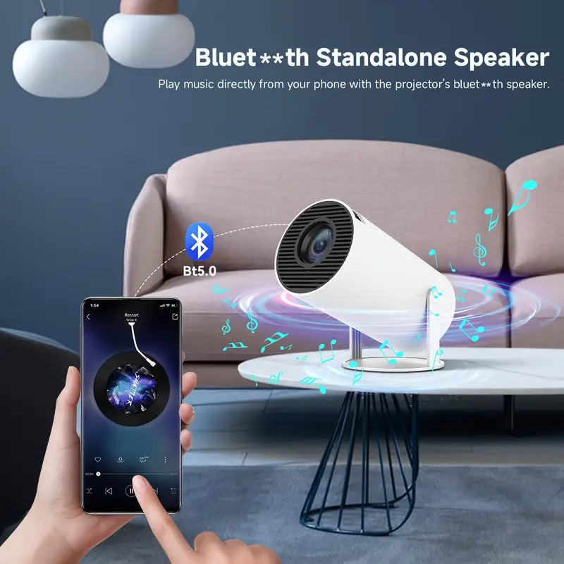 Smart 4K Projektor med WiFi & Bluetooth – Biokänsla upp till 130 tum